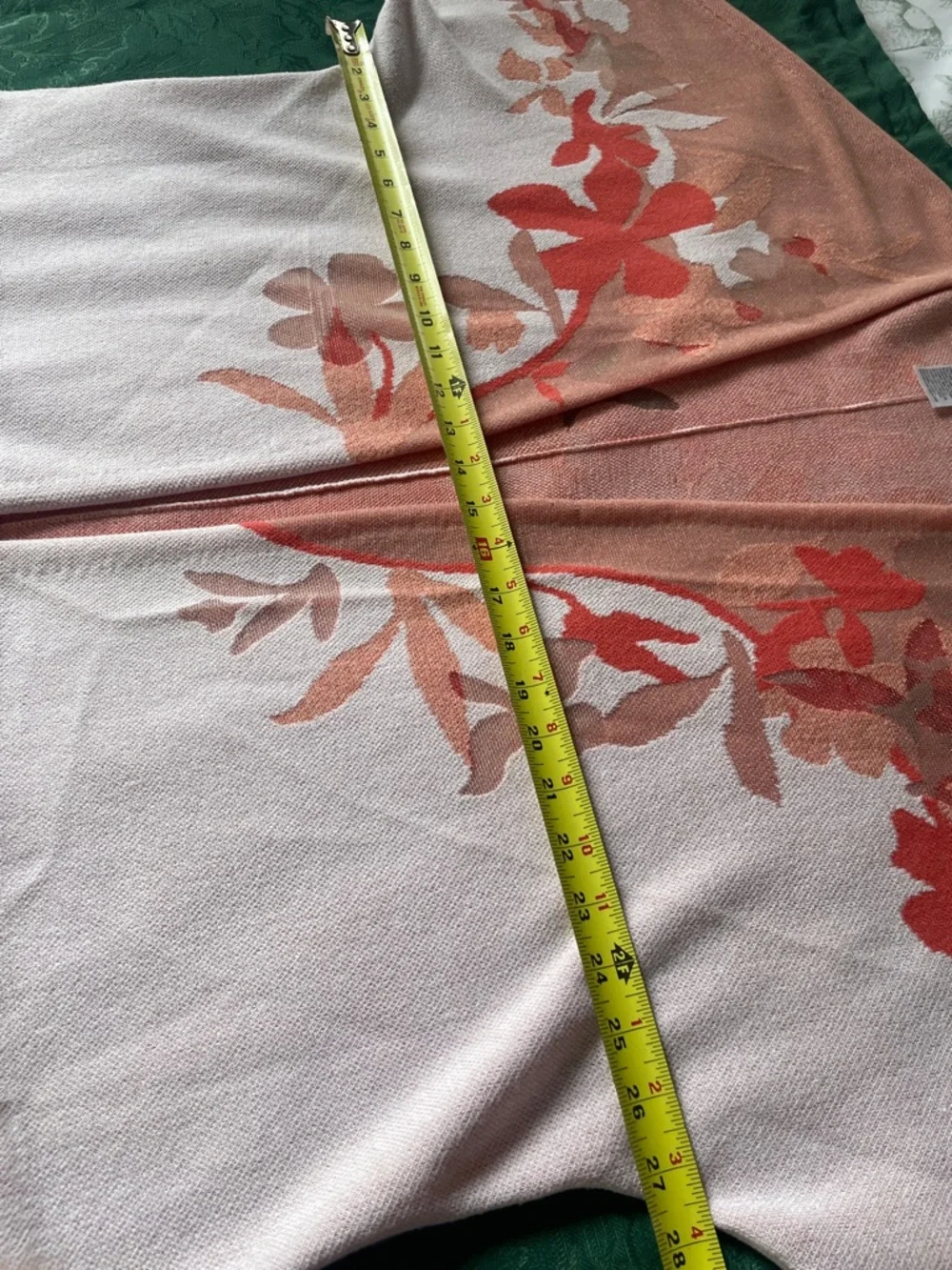 Chico's Coral and Light Pink Floral Open-Front Cardigan - Picture 8 of 8